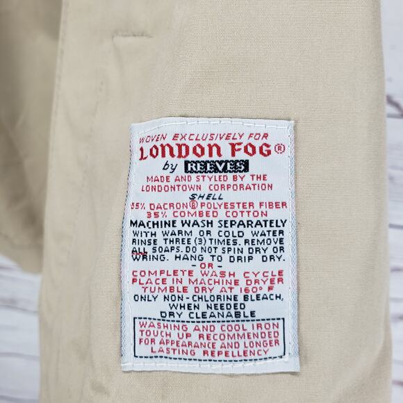 London Fog Weatherwear of Distinction Beige Zip Jacket Size 46 Ex-Long - Picture 9 of 12